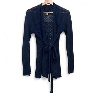 Knitted & Knotted Lace Stitch Cardigan – XS | Navy | Anthropologie
